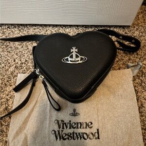 Vivienne Westwood Black Mini Louise Heart Crossbody Bag